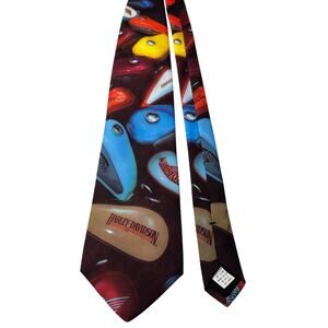 Vtg 1994 Harley-Davidson Ralph Marlin Neck Tie Custom Tanks Motorcycle Biker y2k